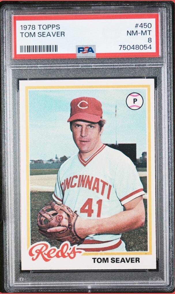Tom Seaver, 1978 Topps #450, HOF, Cincinnati Reds, PSA 8 - NM-MT