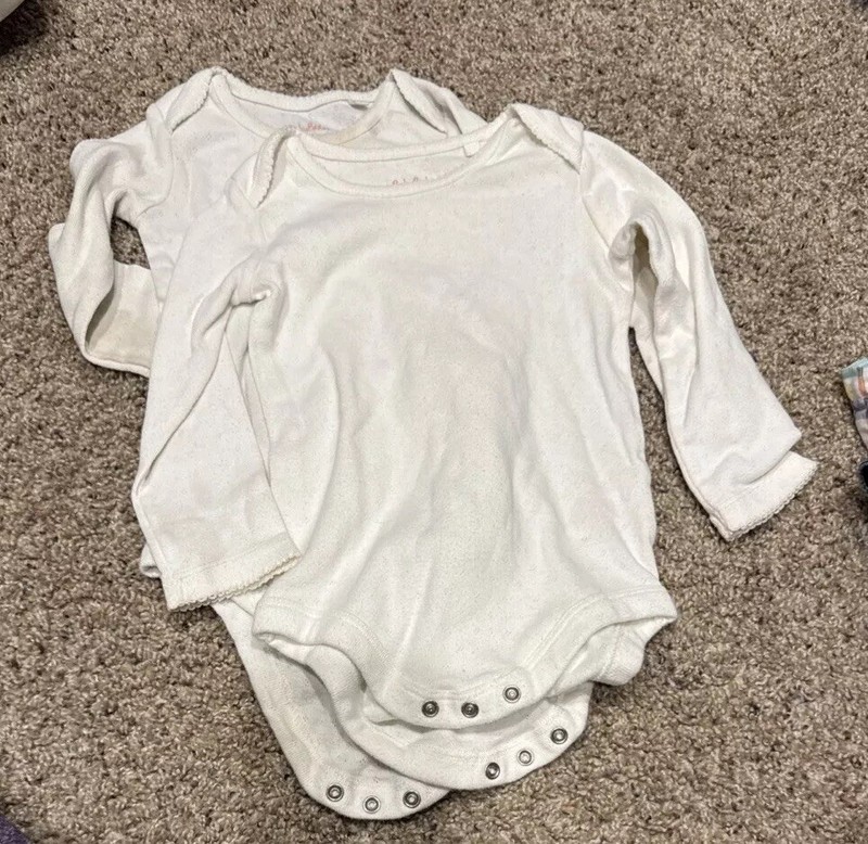 Baby Boden Pair Of Pointelle Body Suits 18-24 Mo