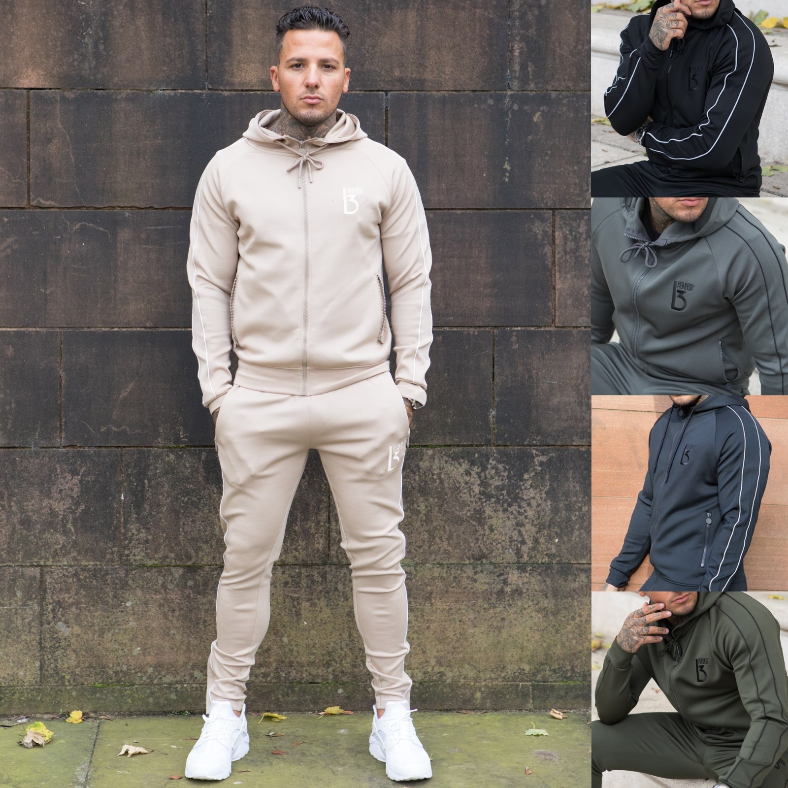 BBH Mens Designer Hoodie Slim Fit Sports Gym Zip Up Tracksuit Hooded Top  Hoody | eBay