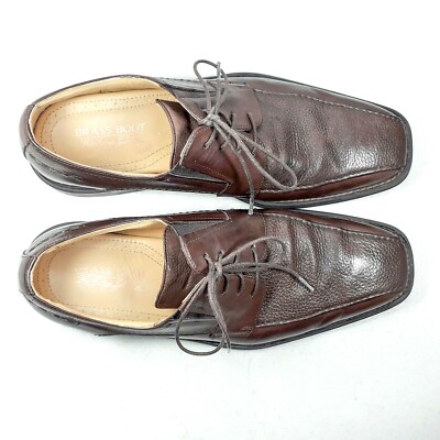 Brass Boot Walking Gloves Mens Brown Leather Bicycle Toe  display picture 2