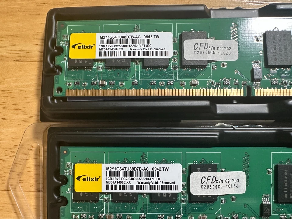 Elixir 3GB Kit(1G x2 , 512MB x2) DDR2 RAM PC2-6400-555, non-ECC Desktop DIMM - Image 2 of 3