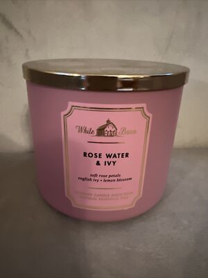 Bath and Body Works  ROSE WATER & IVY 3-Wick Candle 14.5 oz *NEW*