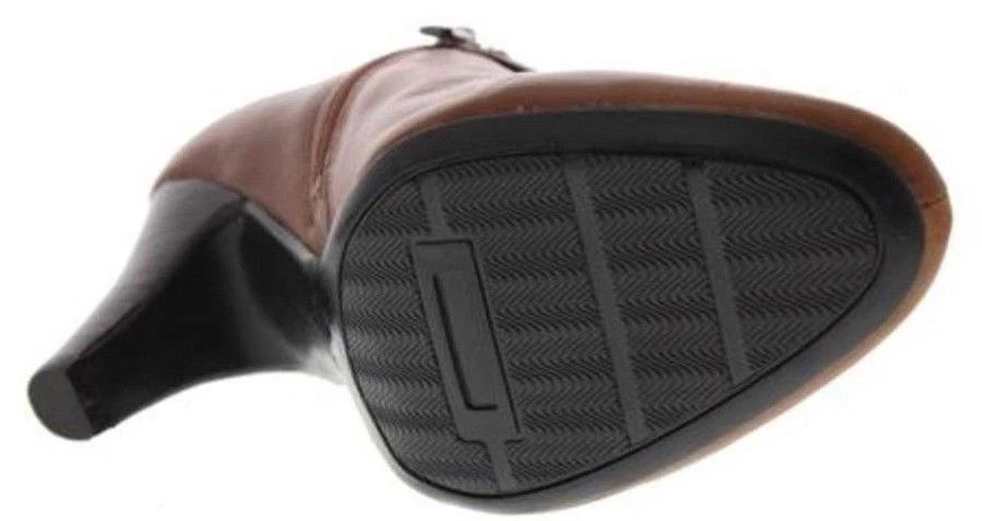 Nuevo BANDOLINO Mujeres Cuero Brn Tacón Mediano Cremallera Lateral Tobillo Vestido Bota Zapato Talla 11 M Foto 2 de 2