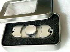 Original Fidget Spinner Silver All Metal Toy 2 Leaf ADHD Boys Girls Kids Adults 