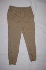 Boys Pants DK BEIGE WOVEN JOGGERS Elastic Waist Ankles 2 POCKETS Size M / 8