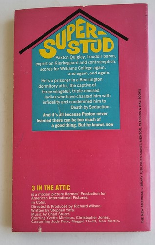 VTG 1968 PB 3 IN THE ATTIC STEPHEN H YAFA FARCICAL TALE SEX HOSTAGE REVENGE - Imagen 2 de 4