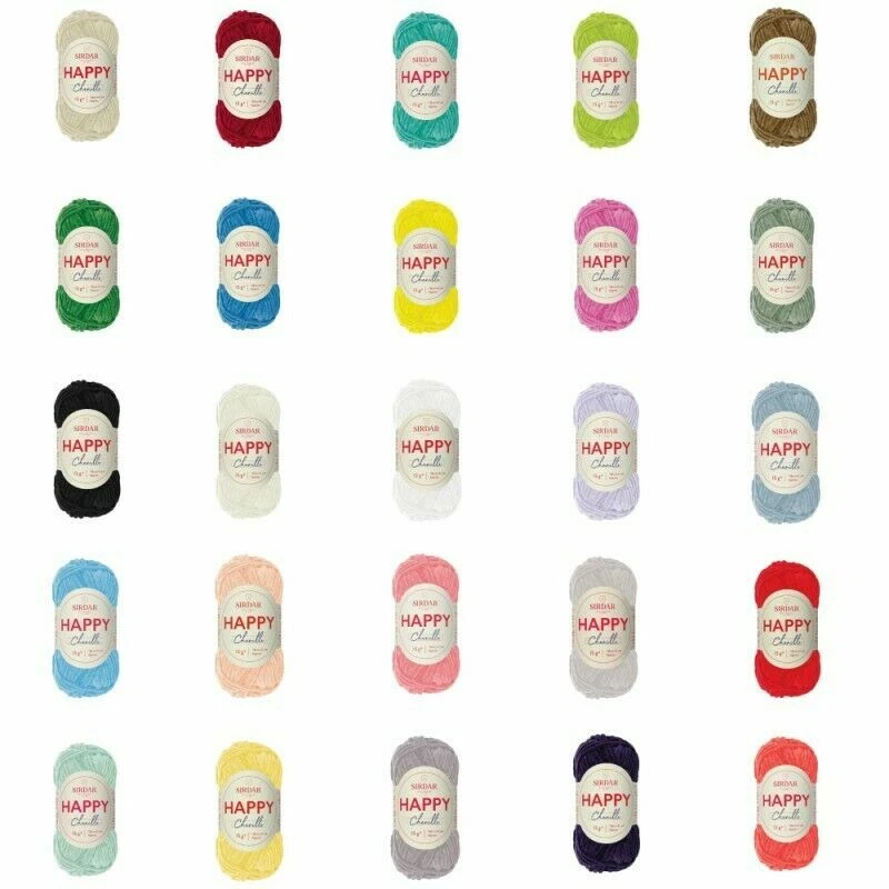 SIRDAR HAPPY CHENILLE AMIGURUMI YARN-15g & PATTERN BOOKLETS-CROCHET