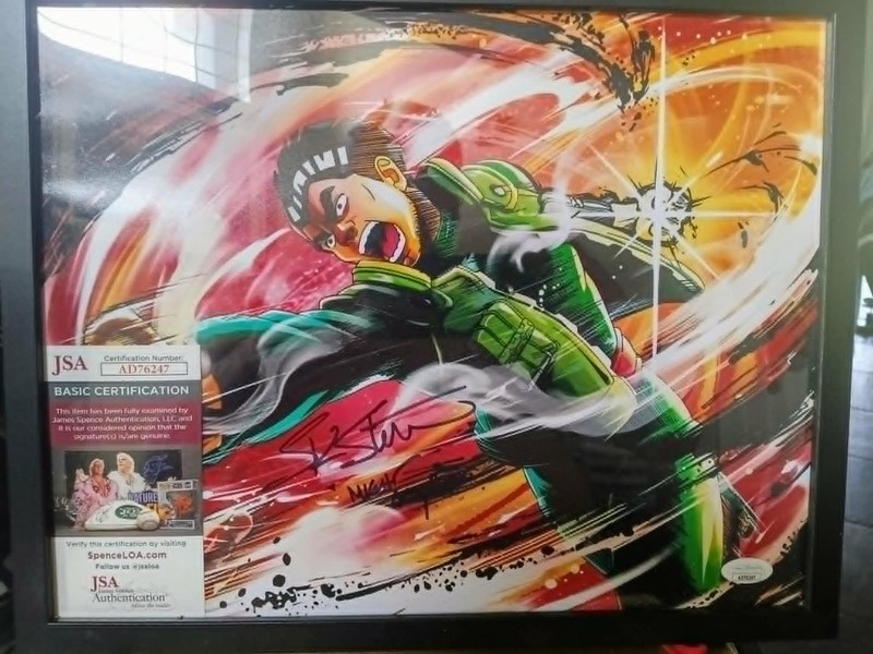 PSA Certified Skip Stellrecht (Mighty Guy Naruto) Signed & Framed Naruto Poster