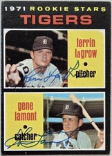 1971 TOPPS Lerrin LaGrow-Gene Lamont Auto Card #39 Vintage Rookie Dual Signed . rookie card picture