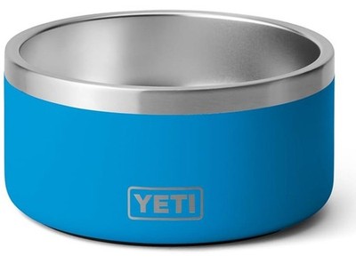 YETI Boomer 4 Cups Stainless Steel Dog Bowl Big Wave Blue 64oz New