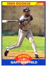 1989 Score #625 Gary Sheffield RC Milwaukee Brewers