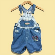 Vintage Kids 90s Embroidered Disney Mickey Mouse Overalls Size 6