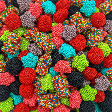 Crunchy Gummy Candy Mix 2 Pound Bulk Bag Rainbow Nonpareils Bears Berrie...