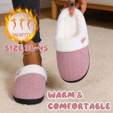 Women Comfortable Warm Plush Slippers Winter Indoor Non-slip Home Shoes EU 36-45