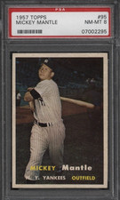1957 Topps #95 MICKEY MANTLE Yankees PSA NM-MT 8+ & Well Centered - A Beauty!