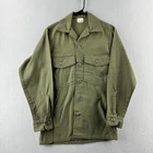Vintage Military Utility Shirt Mens 13.5 Fits XS Sateen OG 107 70s Vietnam Era