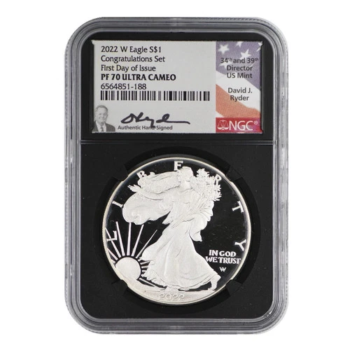 2022-W American Silver Eagle NGC PF-70 ULTRA CAMEO Congratulations Set FDOI