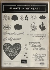 Stampin Up ALWAYS IN MY HEART set of 18 Photopolymer Stamp Set 154337