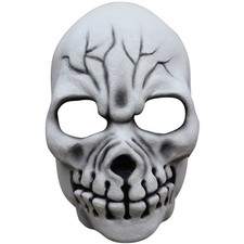 Cracked Skull Latex Face Mask Fancy Dress Up Halloween Adult Costume Accessory