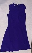 Oscar de la Renta Mini Dress Womens 6 Royal Blue Sleeveless Back Zip Casual
