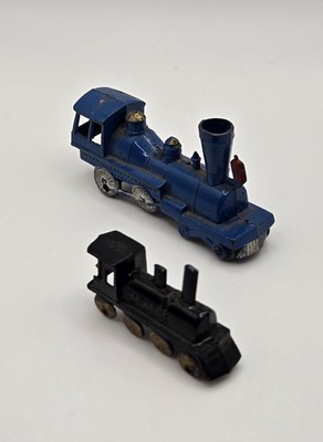 Vintage Miniature Die-Cast Metal Toy Train Engines Blue