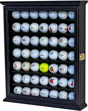 49 Golf Ball Display Case Cabinet Wall Rack Holder Frame with 98 UV Protection