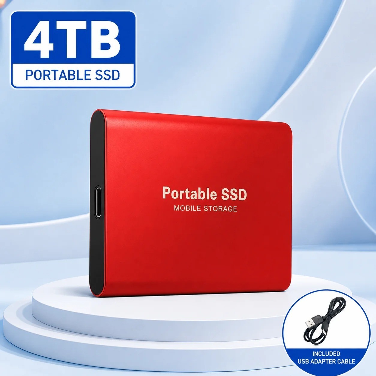 Portable External SSD USB 3.0 Type C Hard Drive for Laptop PC Mac