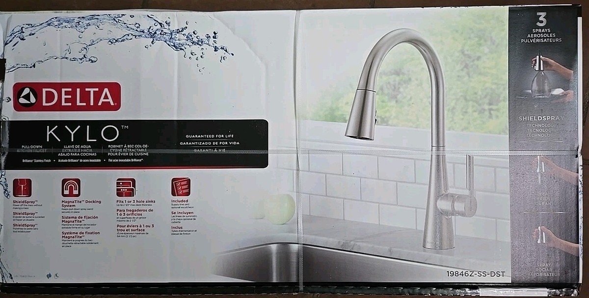 New Delta Kylo Pull-Down Kitchen Faucet 19846Z-SS-DST | eBay