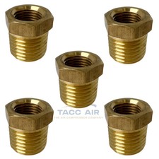 5 Pack 1/4" Male x 1/8" Female NPT Hex Reducer Bushing Adapter Pipe Fitting