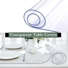 1.5mm Thick Clear PVC Table Protector Waterproof Covering Transparent Tablecloth