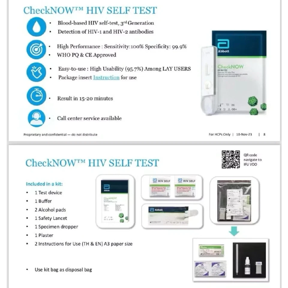 CheckNOW HIV Self Test 3rd Gen Abbott Blood-Based Home Kit 15–20 Min Result - Image 2 of 4