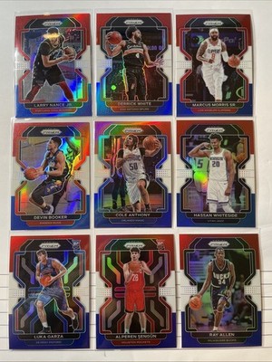 2021-22 Panini Prizm 9Card Lot Red/White/Blue