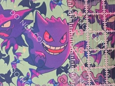 Custom 100% Cotton Woven Fabric Pokemon Gengar Video Game 1/4 Yard 9x56 