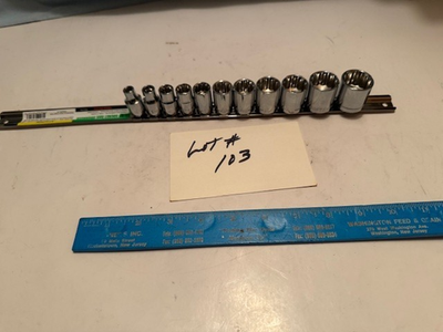 #ad NEW Craftsman 3 8quot; DRIVE 11 PC SAE 12 POINT STD SOCKET SET RAIL $26.00