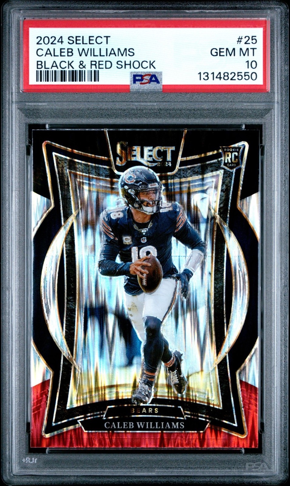2024 Select Concourse Black & Red Shock Caleb Williams 25 PSA GEM MINT 10
