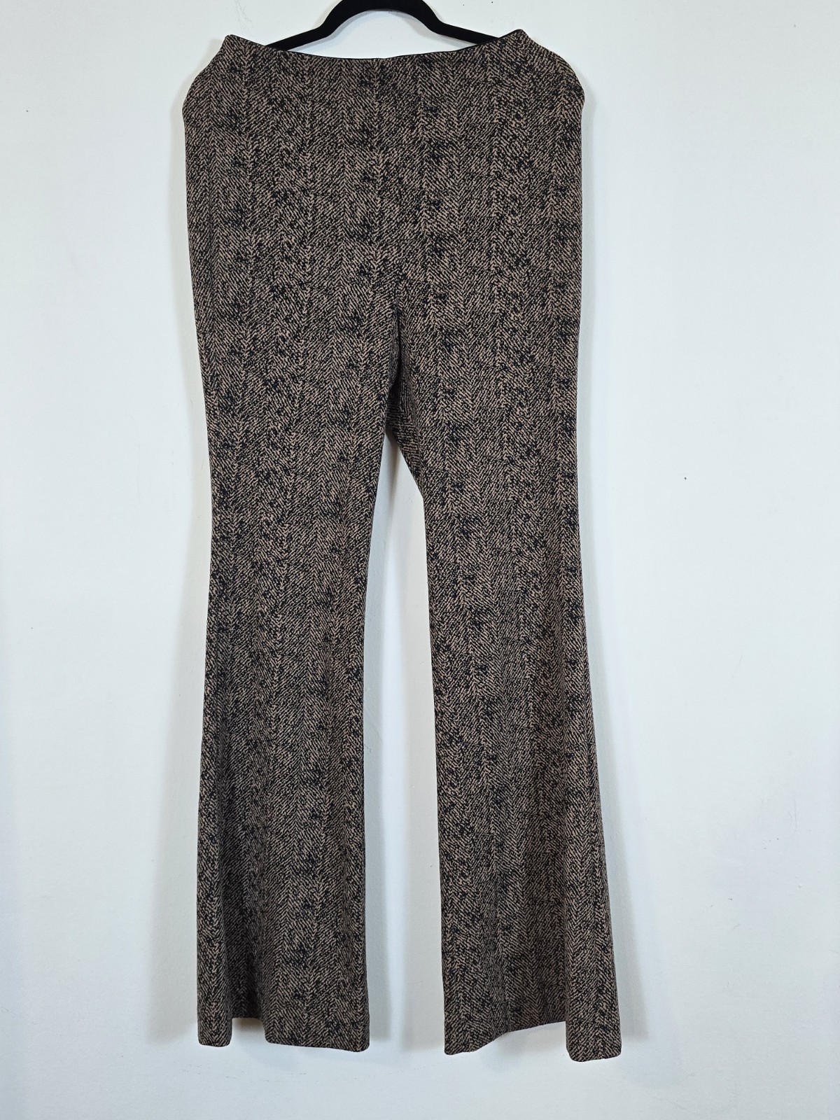 Express womens super  High rise stretch Tweed Brown flare pants SZ S/R