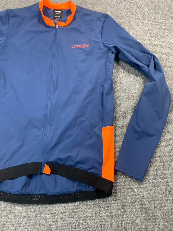 Camisa Oakley para mujer azul mediana manga larga cremallera completa ciclismo reflectante elástica Foto 4 de 4