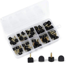 High Heel Tips Kit, Black Taps Caps Repair, U-Shape Dowels 20 Pairs Nail Pin 2