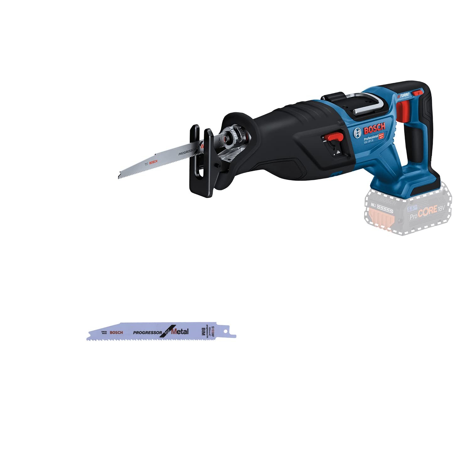Bosch Professional 18V System BITURBO Akku Säbelsäge GSA 18V-28 (ohne Akku/Ladeg