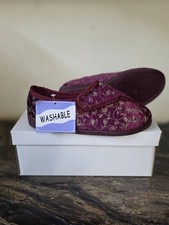 Ladies Wine touch Fastening Slippers,Size 3