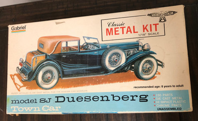Vintage Hubley/Gabriel 1:18 Metal Kit 1928 Model J/SJ Duesenberg Town Car #4868