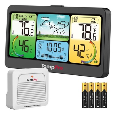 Wireless Indoor Outdoor Thermometer 1000FT Range - Accurate to +/-0.5°F
