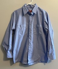 Red Kap Industrial Long Sleeve Work Size L-RG Two Pocket Blue