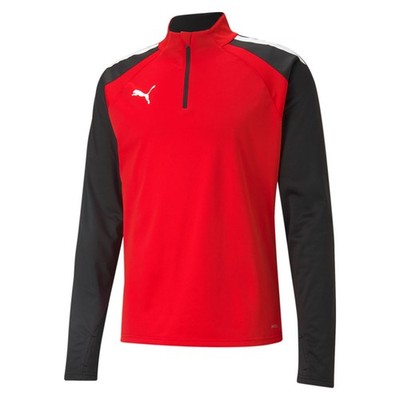 PUMA teamLIGA 1/4 Zip Herren Sport Fitness Trainings Sweatshirt rot neu