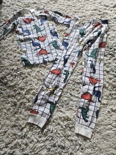 Hanna Anderson Boys Dinosaur Pajama Set size 10 Organic Cotton Long Sleeve T Rex