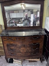 Antico Como Cassettone Cassettiera in legno epoca mobile 4 cassetti Più Specchio