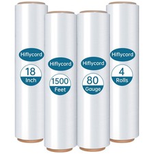 Stretch/Shrink Wrap Roll 18 Inch Clear 18in 4Roll, 4roll