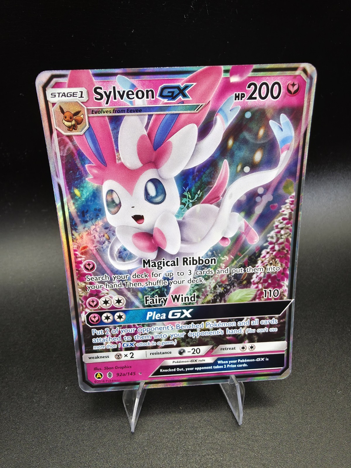 2018 Pokemon Sylveon GX Yellow A Alternate Art Promo Card #92a/145 Evolutions