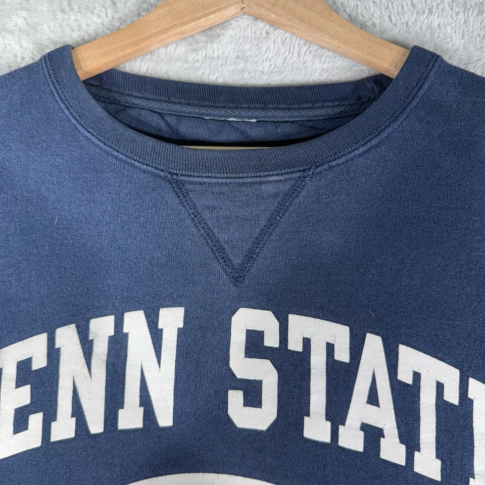 Sudadera de fútbol americano Penn State de colección para hombre L azul pulóver cuello redondo universidad años 90 Foto 3 de 4