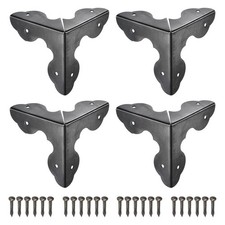 33mm x 33mm x 33mm Metal Box Corner Protectors Edge Guard Black 8pcs